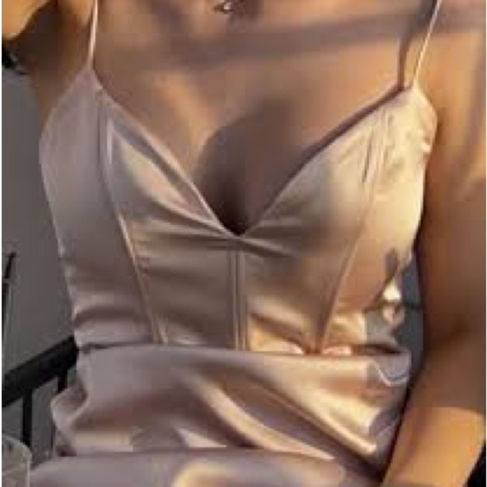 Chic Satin Rouched Mini Dress - Picture 11 of 11